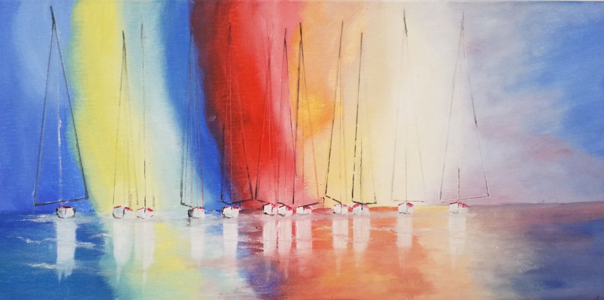 Abstract Yacht Race. by gerry porcher