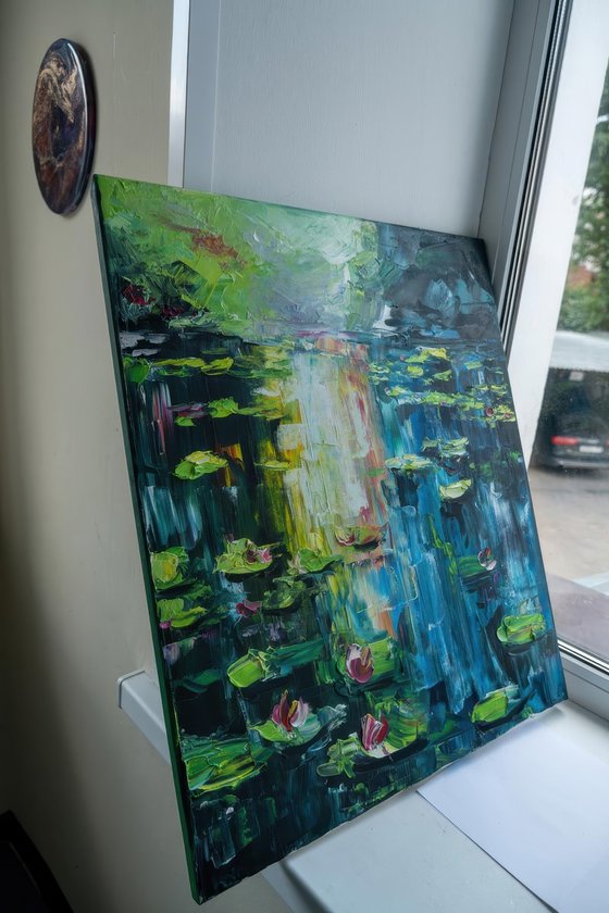 Monet Style Lily Pond Painting