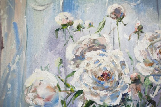 White peonies