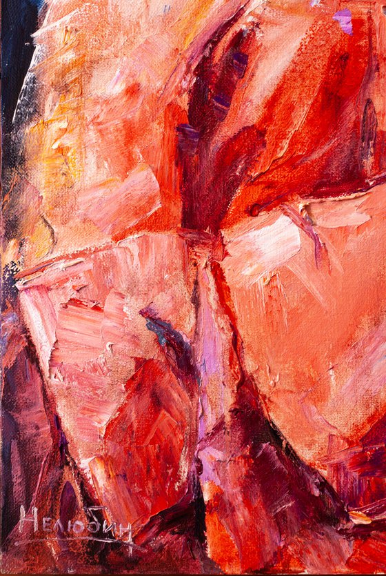 Portrait of a woman in red