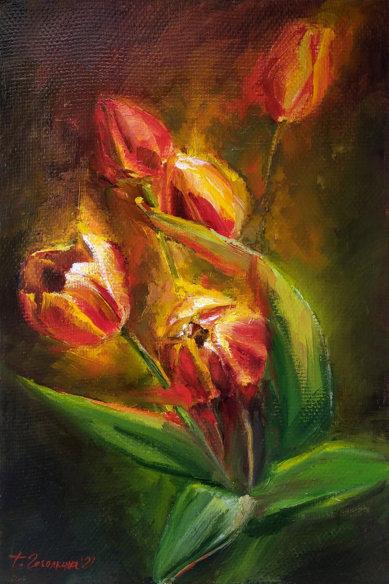 5 tulips for 8 march by Tatiana Gogolkina