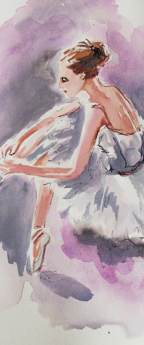 Ballerina  Watercolor Series by Antigoni Tziora