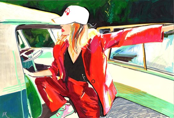 Woman in Red Suit