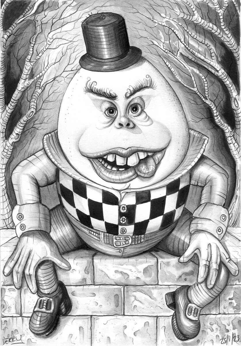 Humpty Dumpty - Creepy Original Art Illustration by Spencer Derry ART