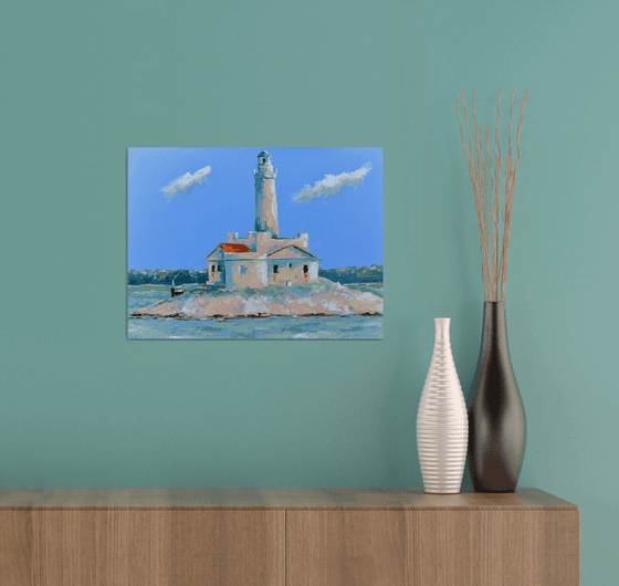 Porter lighthouse in Croatia. Adriatic sea