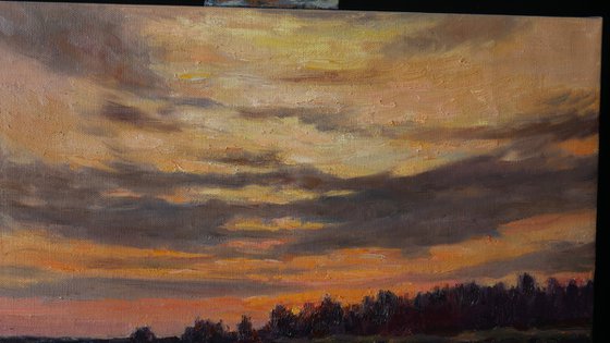 Sunset painting - sky landscape