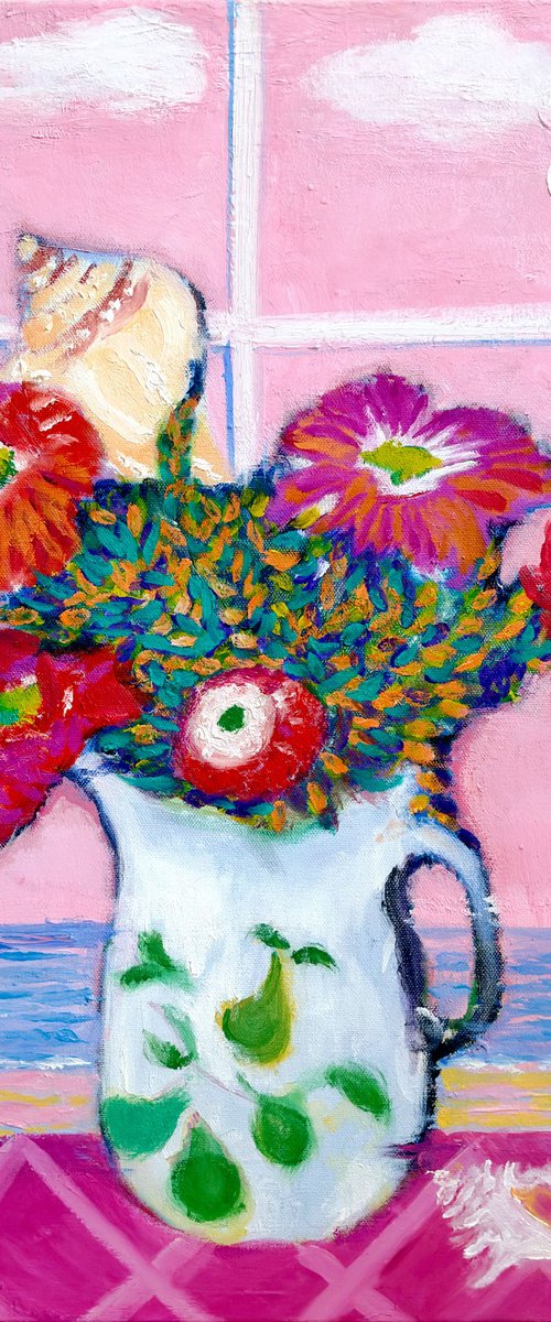 "Dahlias & Seashells" by Susan  Stewart