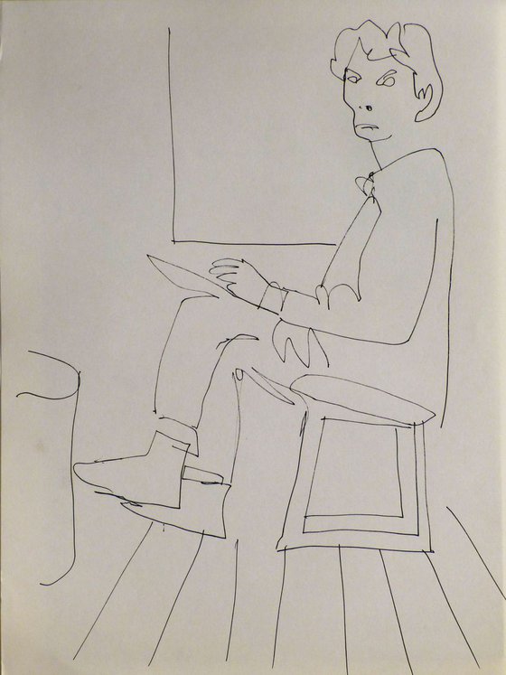 Self-portrait, Passage Charles-Albert, #10 24x32 cm