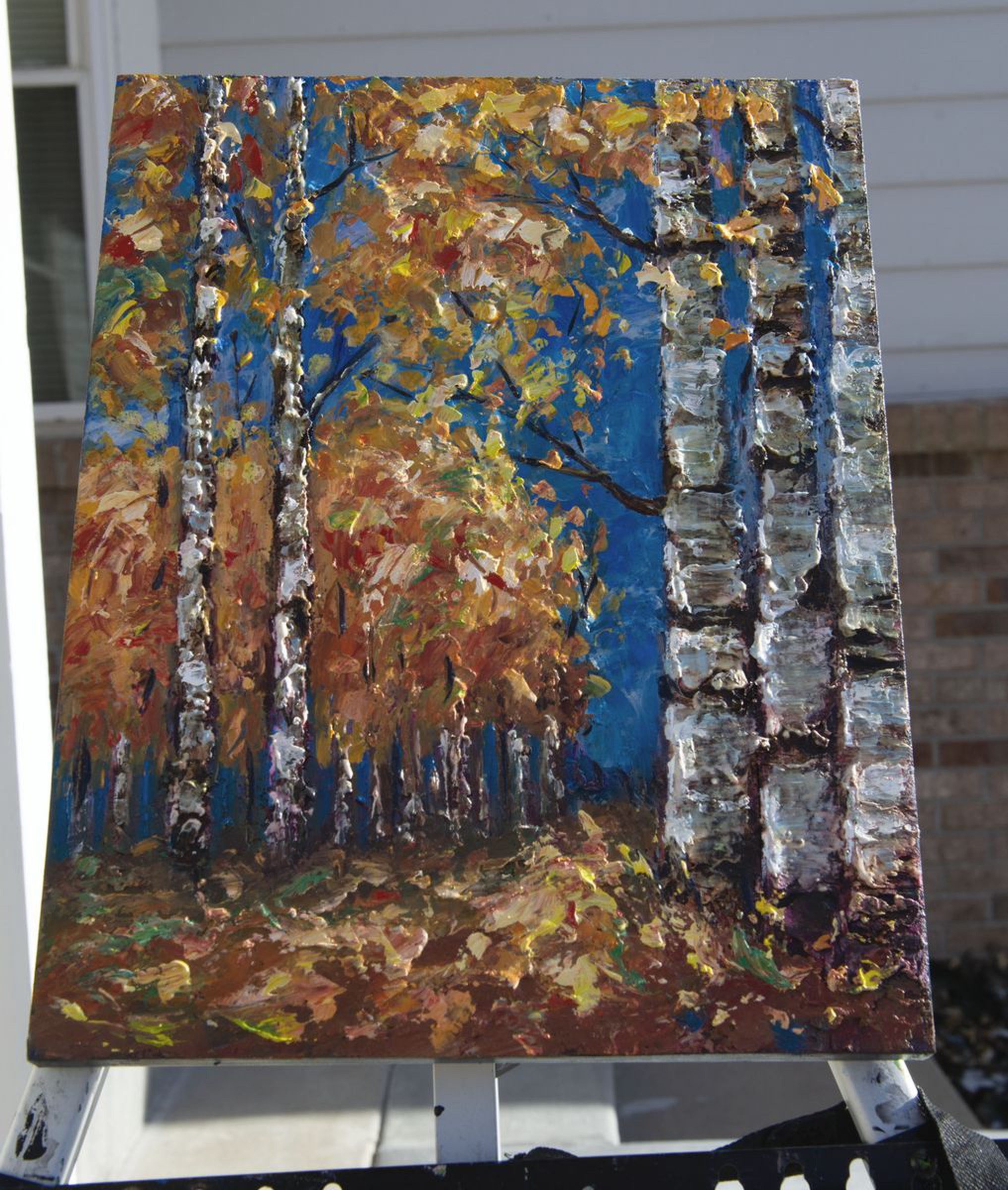 Birch And Aspen Trees Oil Painting With Palette Artfinder
