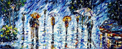 People in the rain II by Mirek Kuzniar