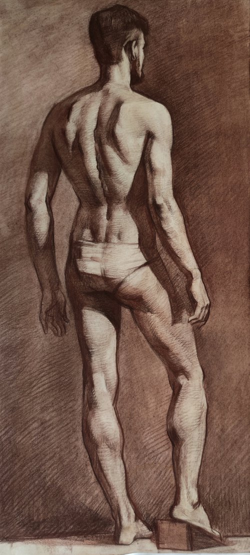 Male nude in sepia. by Maria Egorova