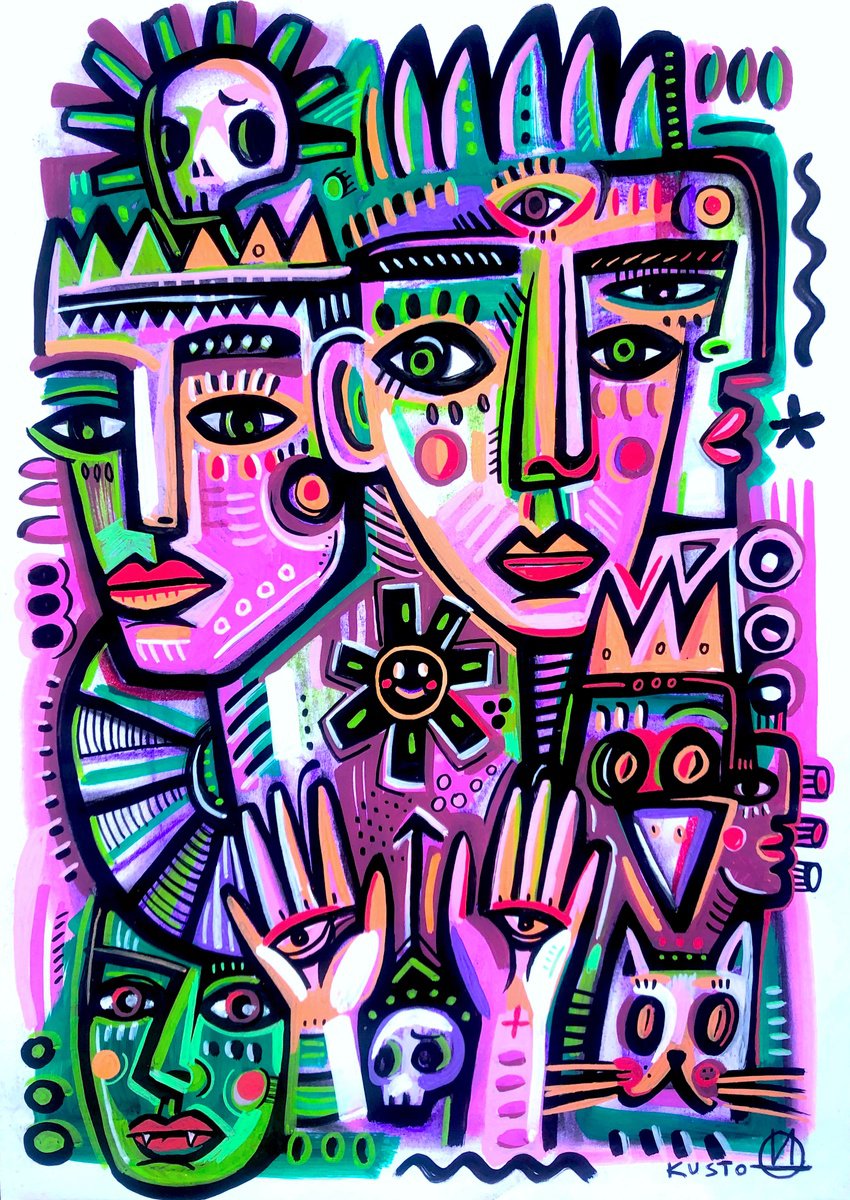 Impressionistic Ink Drawing , Experience By Daria Kusto, 8 X 12, Artwork For Sale On Artfinder
