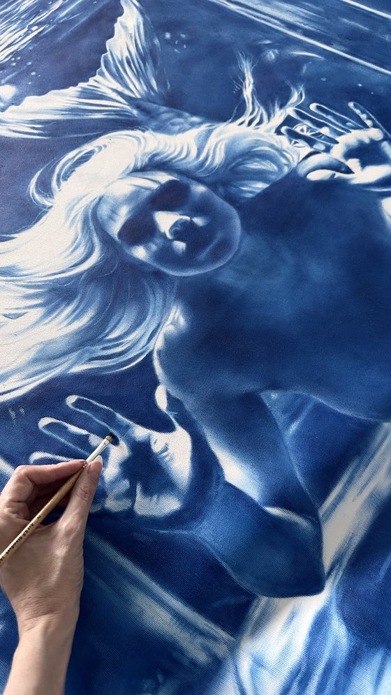 Secret of the Mermaid - Large Blue Ocean Art