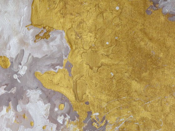 Large  acrylic, pearl and gold painting 160x100 cm unstretched canvas "Autumn gold" i032 original artwork by artist Airinlea