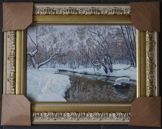 February in Kuzminki. The Churilikha River