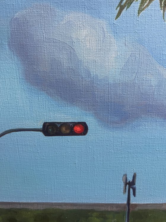 Palm and traffic light