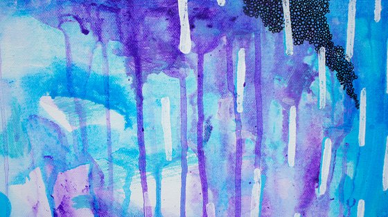 Blue and Purple Abstract Painting