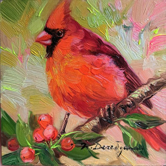 Cardinal bird painting