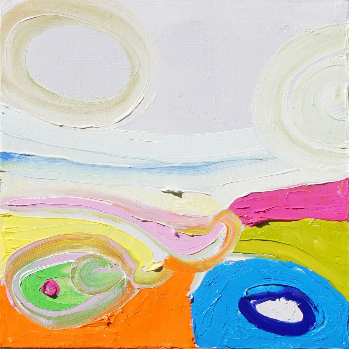 Abstract Oil Painting By Jelena B, 8 X 8, Summer 2025/5, Original Artwork