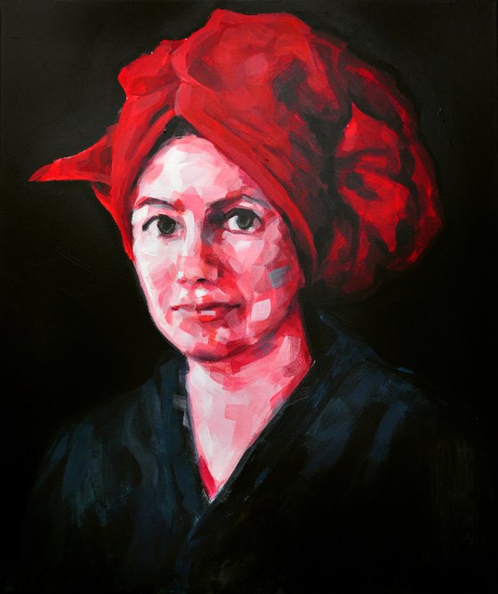 Woman with red turban