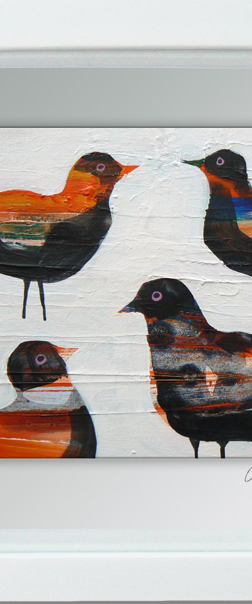Framed ready to hang original painting - Fine feathered friends #7 by Carolynne Coulson