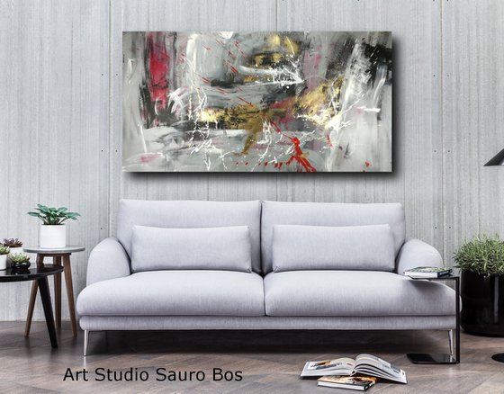 large abstract painting size- 150x80 cm (59,3"x31,50x1,6") title c507