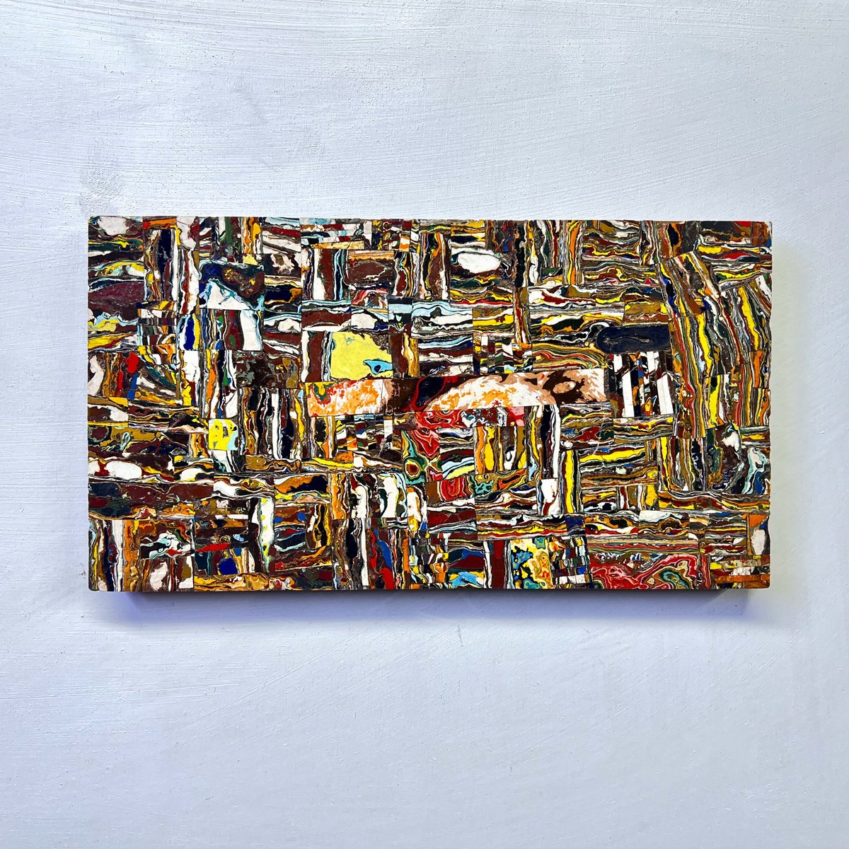 Abstract Oil Painting By Dan Mckay, 11 X 6, Mosaic #23, Original Artwork