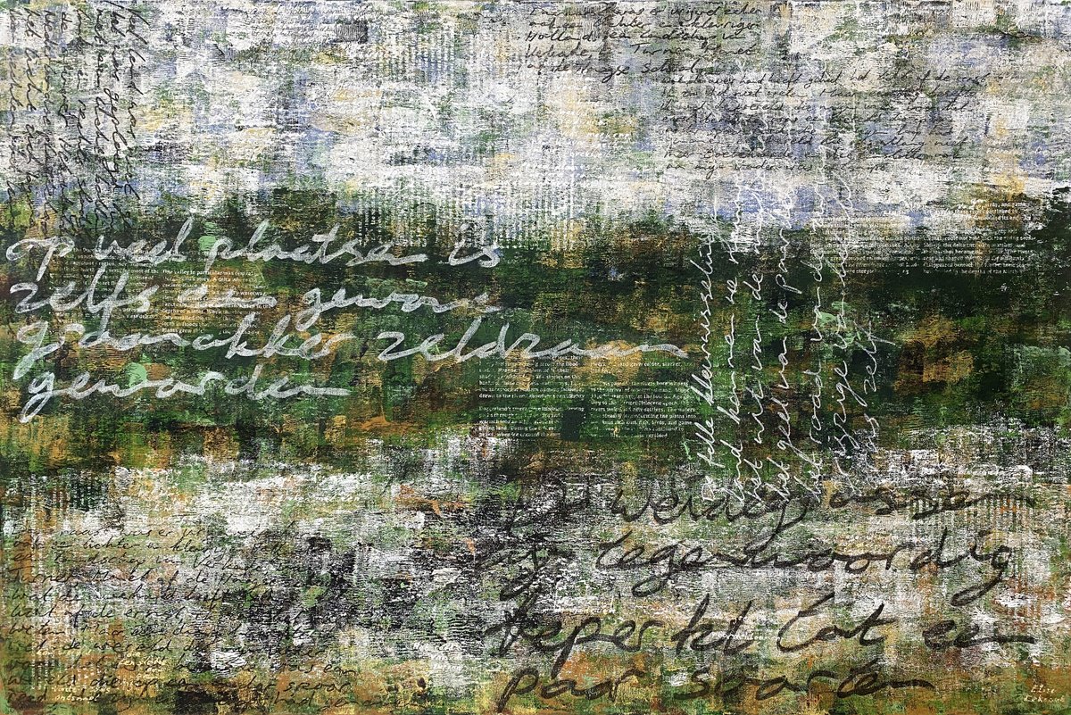 Organic Abstract Acrylic Painting By Elise Eekhout, 47 X 31, Escaped Land 09, Original Artwork