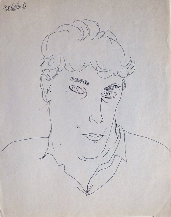 Self-portrait 1987, 30x24 cm
