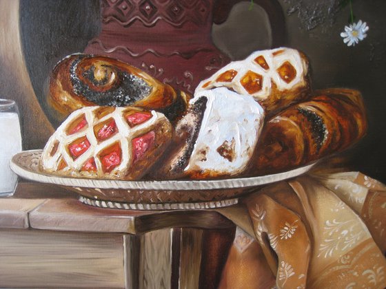 Pastry and Daisies Still Life