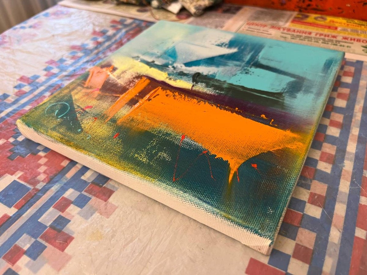 Landscape Oil Painting By Arman Allakhverdian, 8 X 8, Sea Of Happiness, Original Artwork