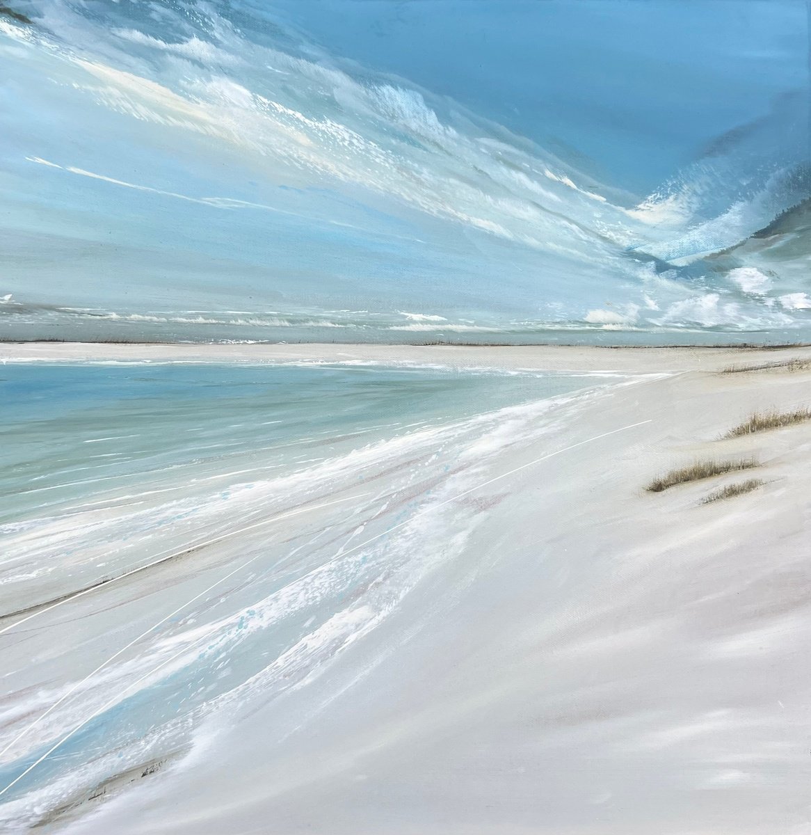 Impressionistic Landscape Oil Painting By Jane Skingley, 24 X 24, Bay Ii, Original Artwork