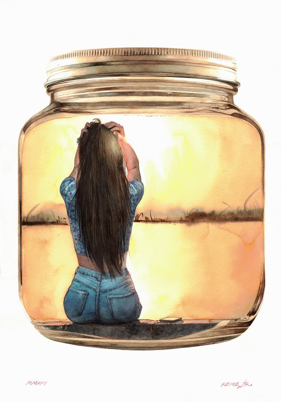 Sunset - Girl in Jar XXX