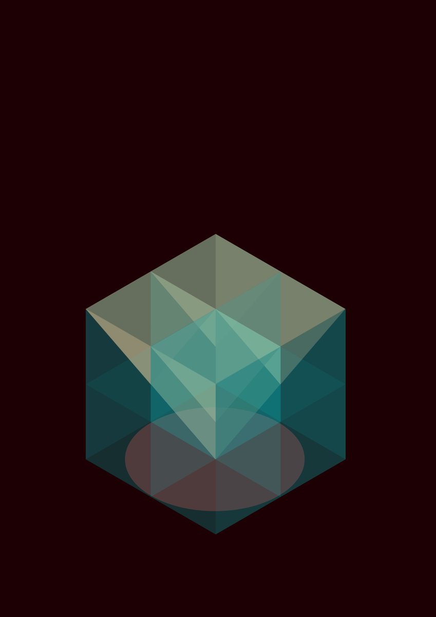 Graphic Cityscapes Giclee Print By David Gill, 12 X 17, Trapped Circle Triangle Square, Original Artwork