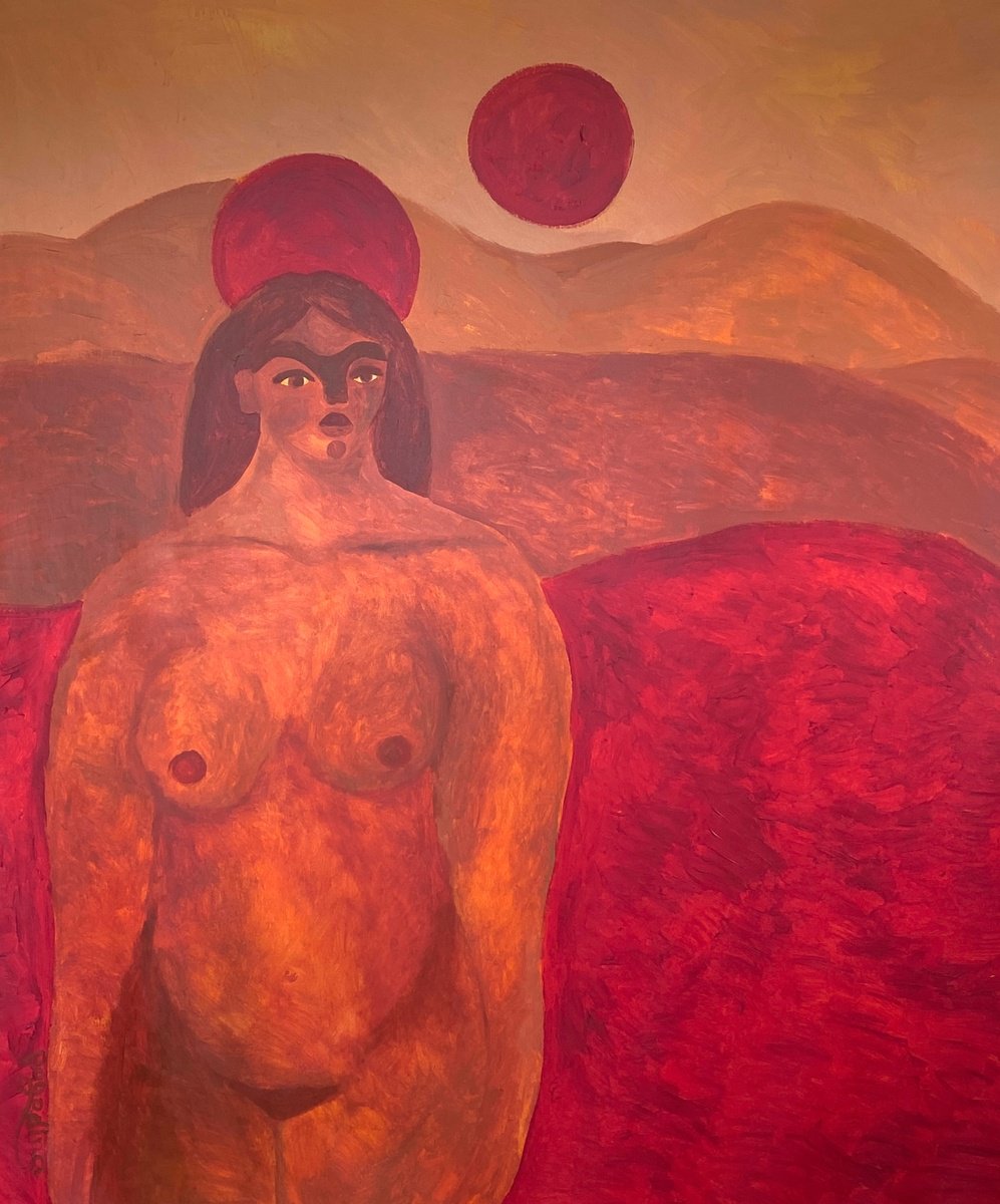 Impressionistic Portrait Acrylic Painting By Dasha Pogodina, 51 X 59, The Desert Where We..., Original Artwork