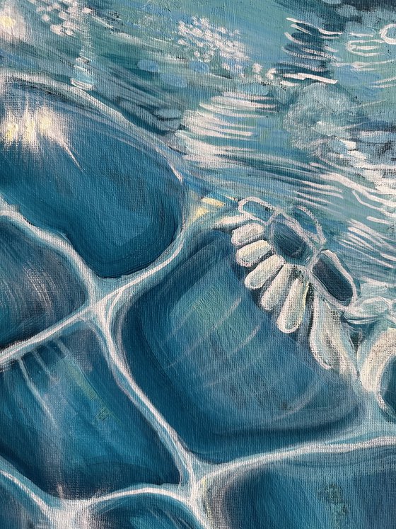 Blue ocean ripples