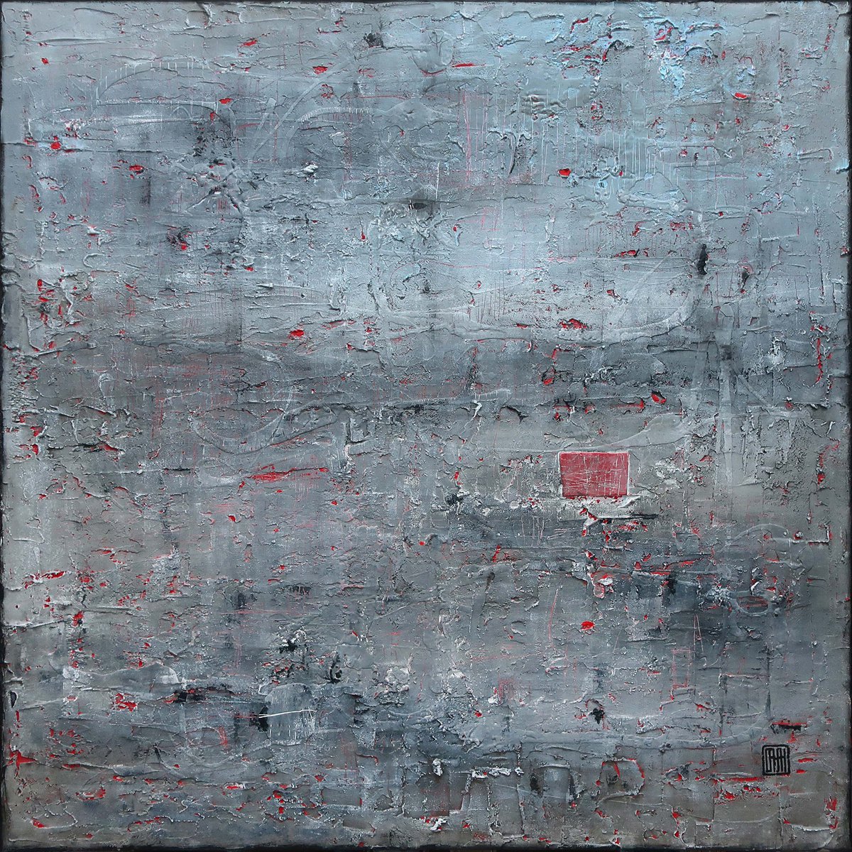 A193 (Contemporary abstract Spiritual Architecture Landscape Acrylic on canvas Large wall... by Damjan Pavlovic