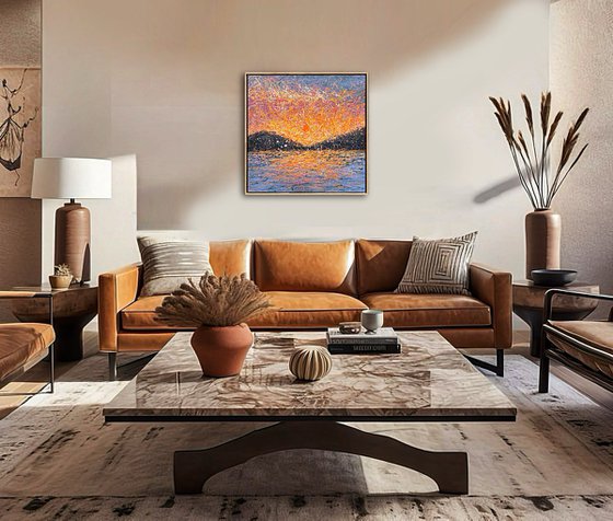 Velvet sunrise - diptych, framed