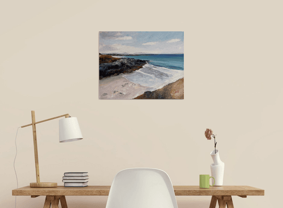 Sandy Beach in Scotland. British Impressionism Contemporary Home Decor.