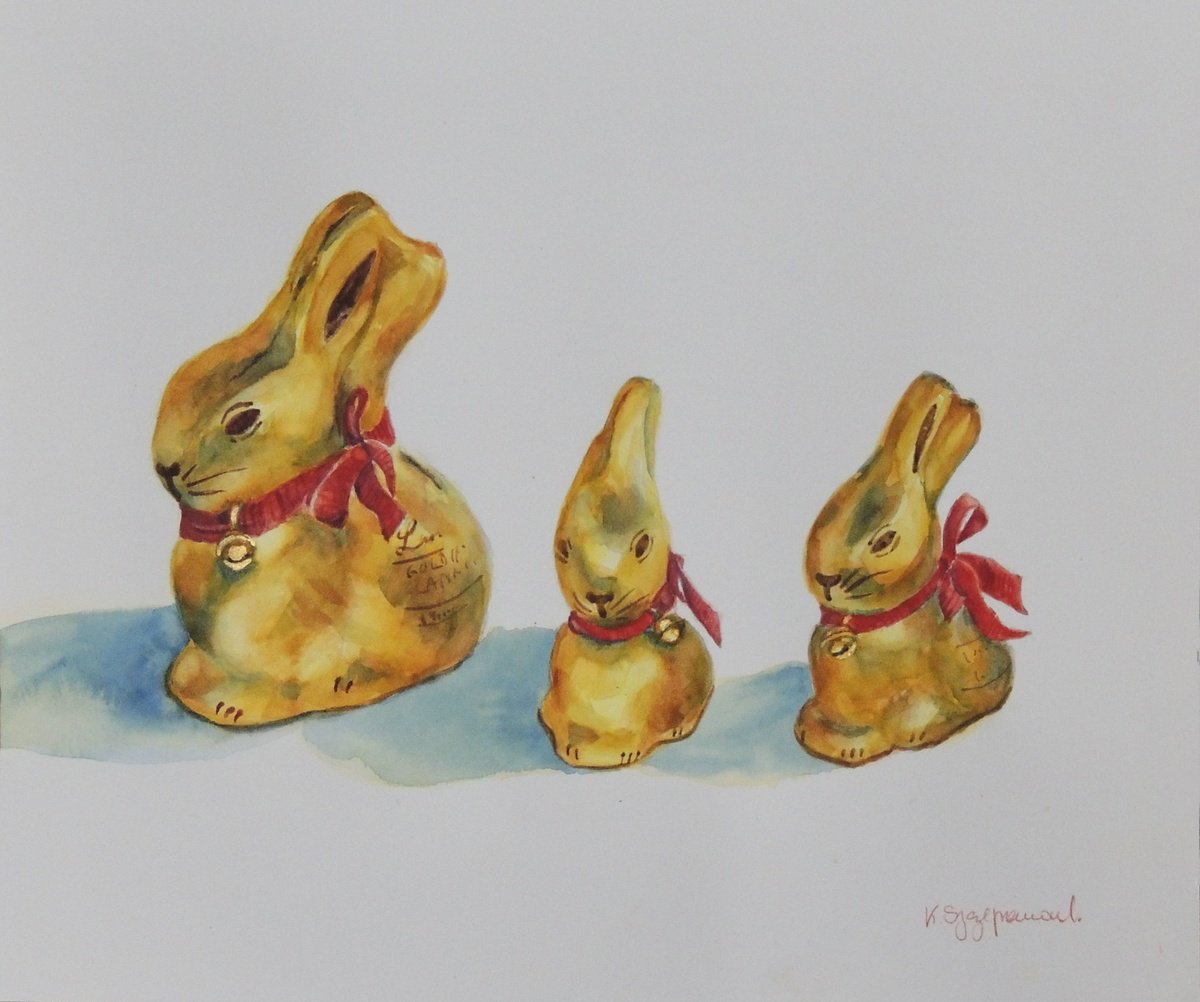 Lindt Easter Bunnies - Mom and kids by Krystyna Szczepanowski