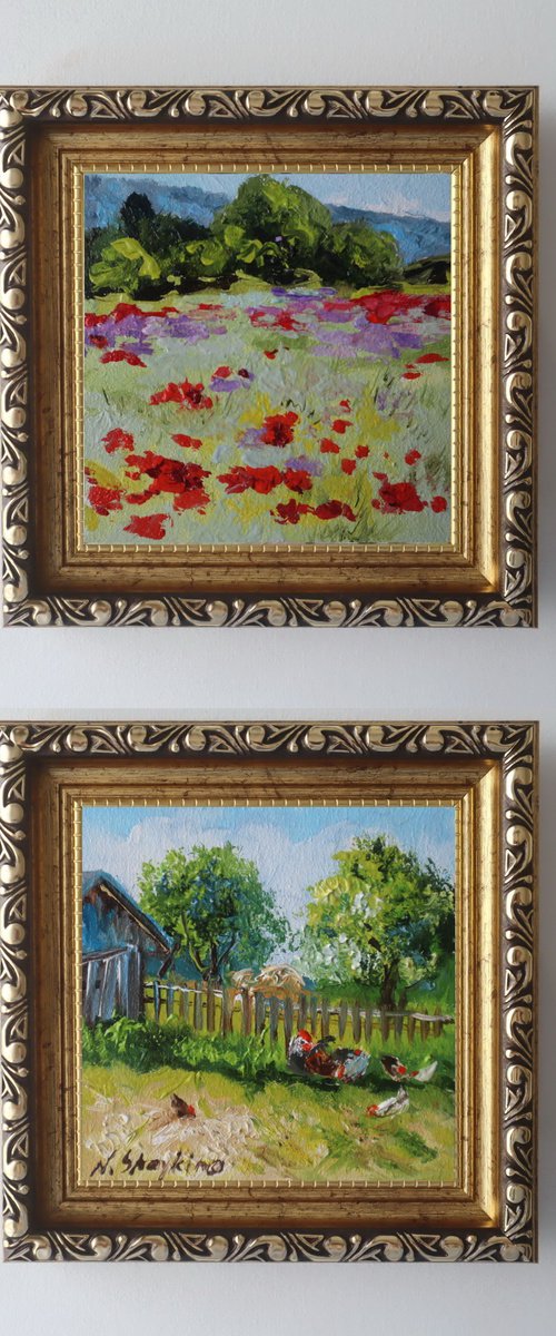 Poppy Field & Farmyard Mini Gift Set by Natalia Shaykina