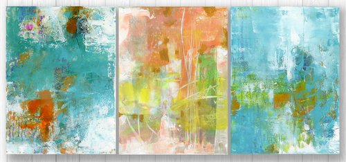 Color Harmony Collection 1  - triptych - 3 paintings by Kathy Morton Stanion
