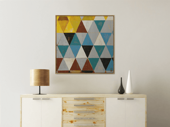 Triangle Traffic I - Incl Frame - 85x85CM - Ronald Hunter - 6M