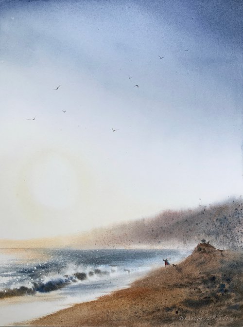 Walking by the sea by Eugenia Gorbacheva