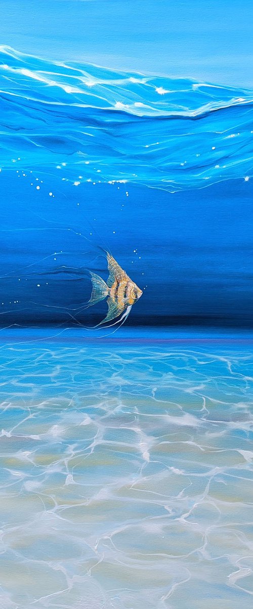 Vanguard of the Angels underwater seascape with fish by Gill Bustamante
