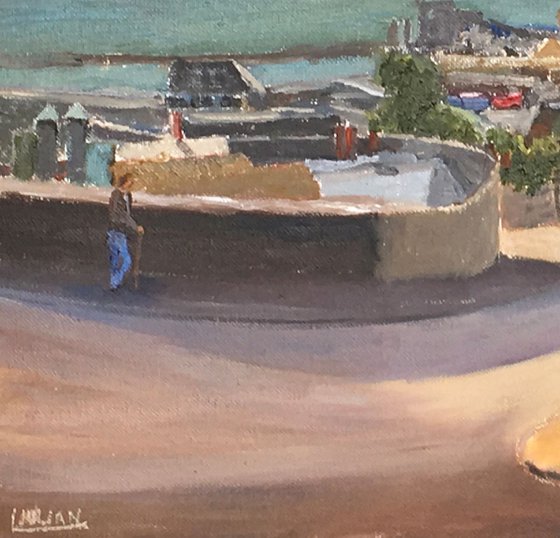 View over Ramsgate Kent -  An original oil painting on canvas board! Size 12" x 16"