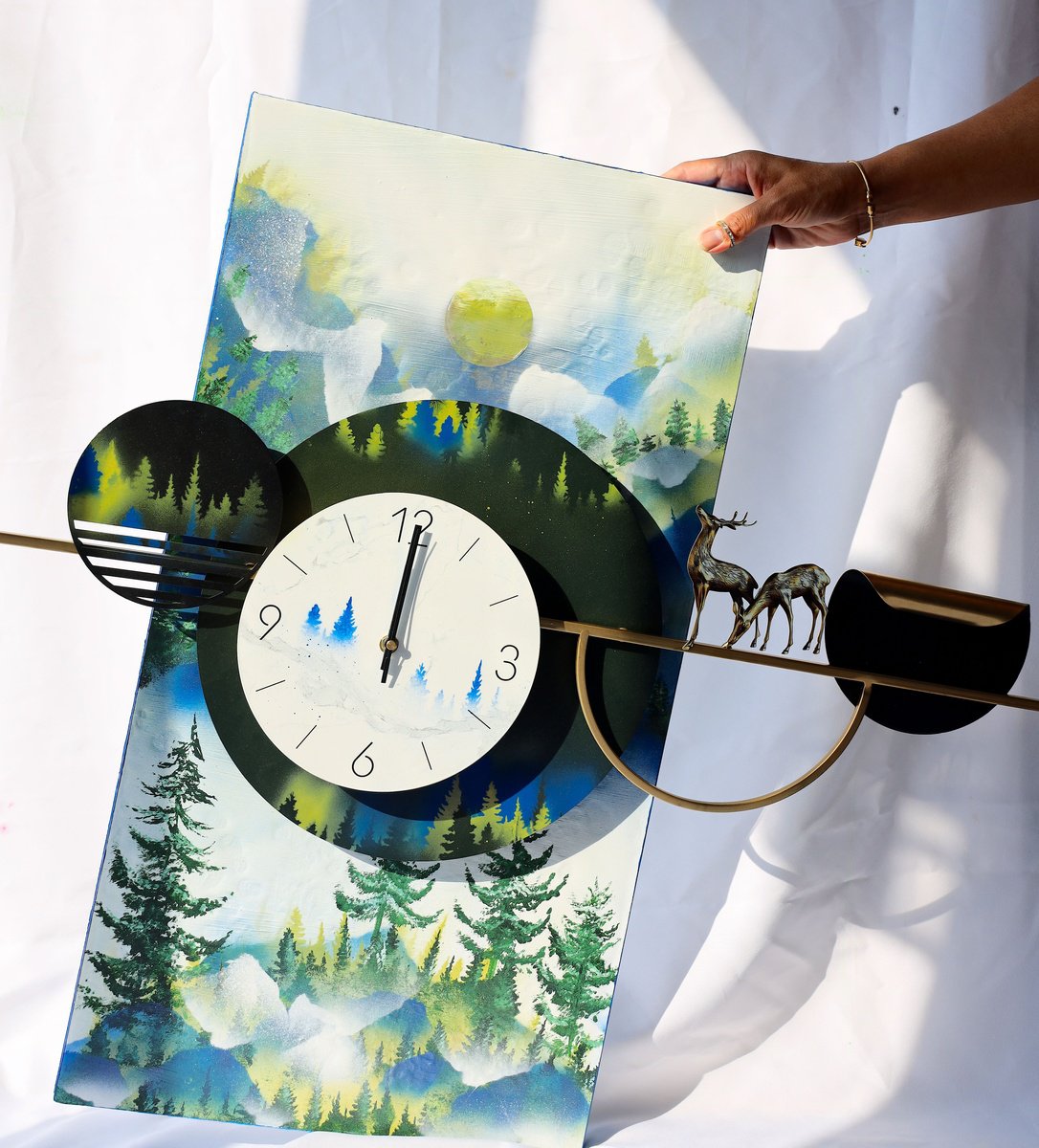 Urban And Pop Landscape Sculpture By Poovi Art, 35 X 30", Life Is Too Short, Original Artwork