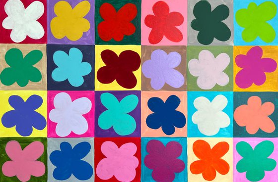 Warhol‑Style Colorful Flowers
