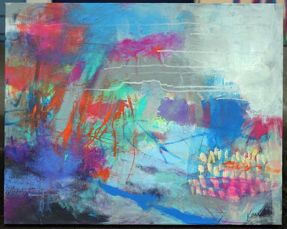 Closer to Real 30x24" Colorful Abstract Expressionist Painting on Canvas
