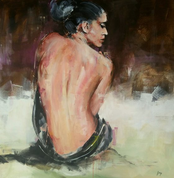 Nude act - acrylic on canvas 70x70cm